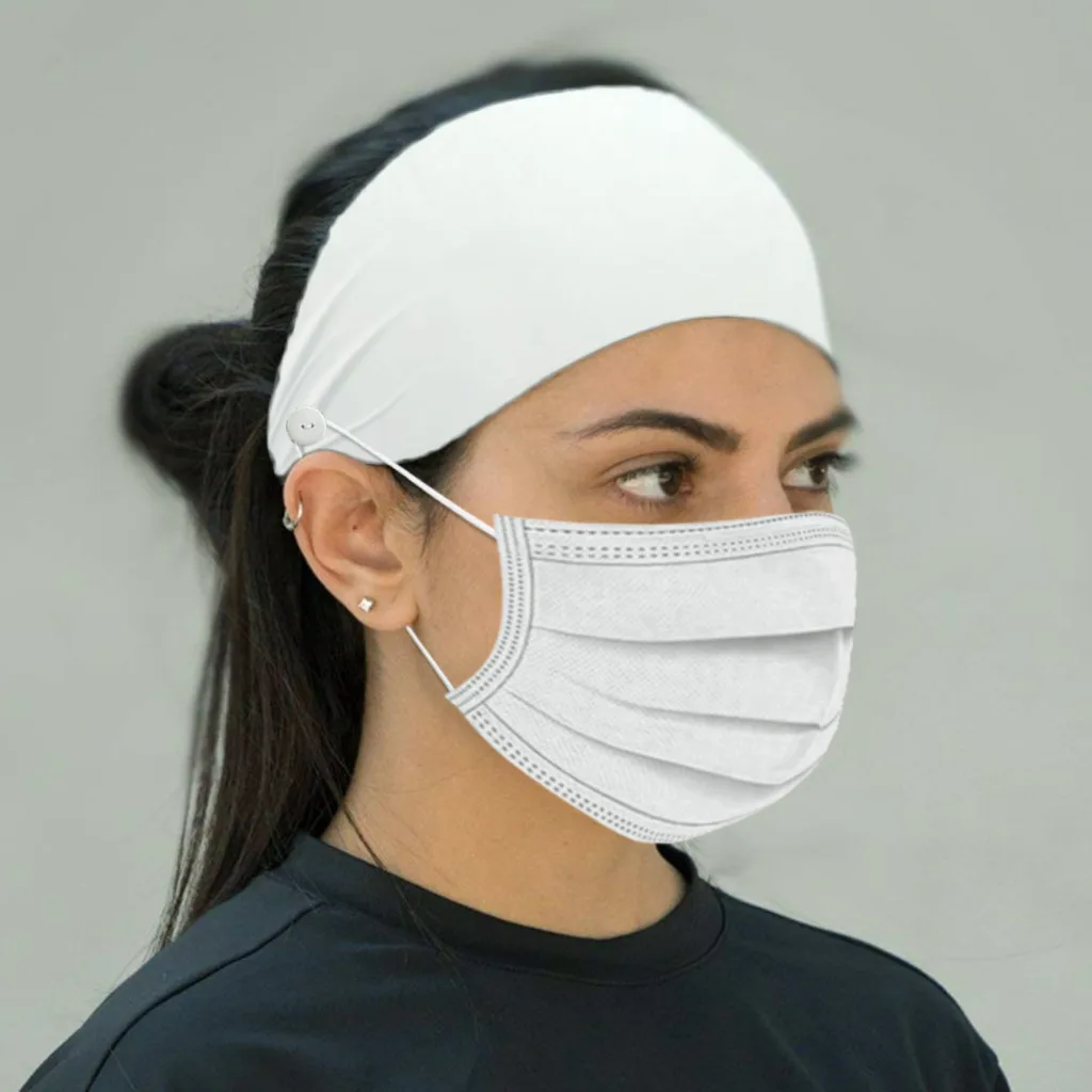 Yoga running cycling Button Headband Facemask Holder Wearing Mask Protect Ears Sports Quick Dry Sweat hot #20 |