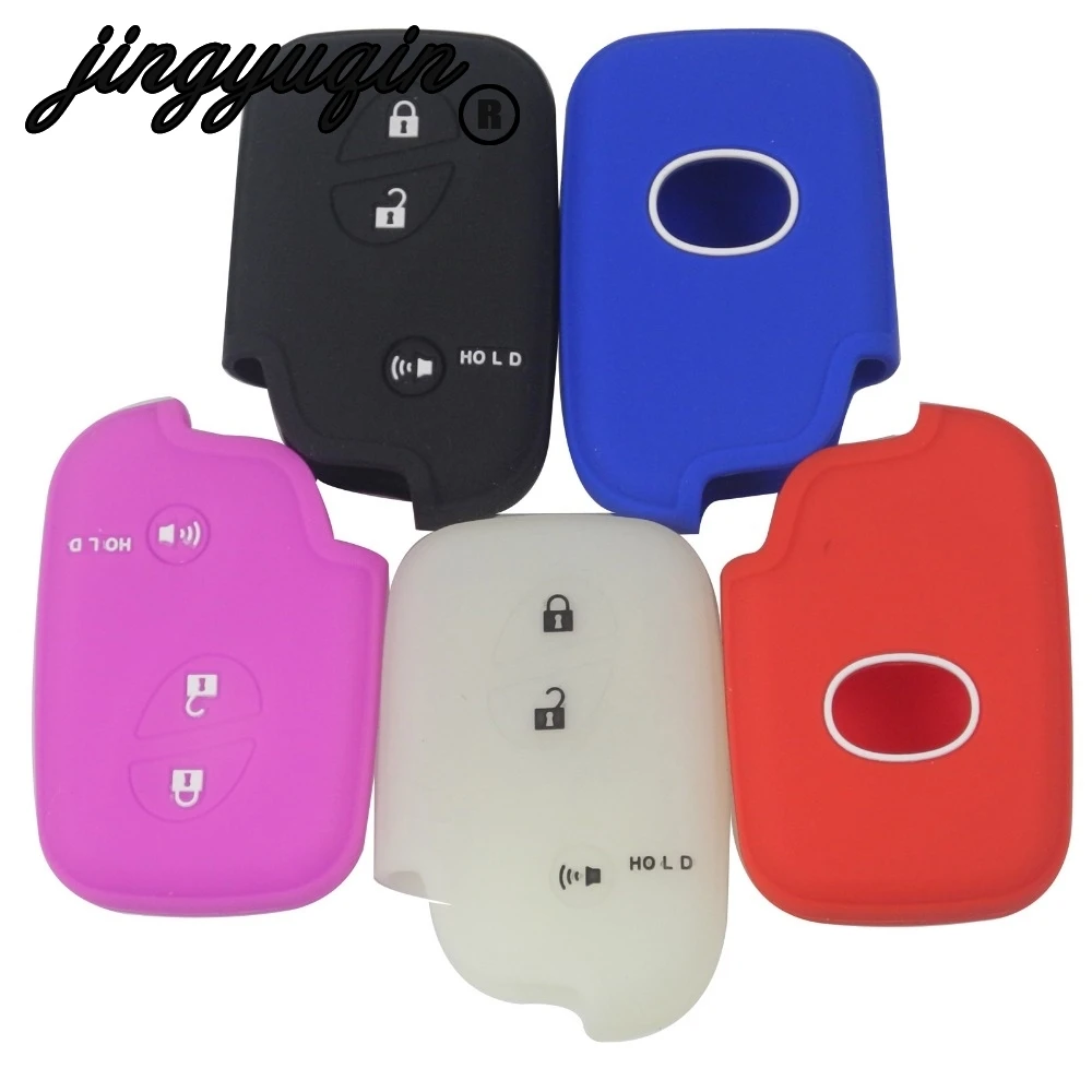 

jingyuqin 3 Buttons Silicone Car Key Shell Case FOB For Lexus CT200h ES 300h IS250 GX400 RX270 RX450h RX350 LX570 Key Case