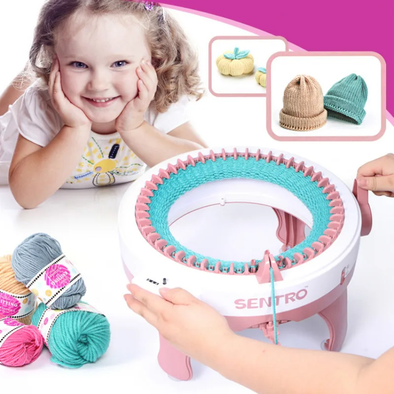 M&aacute;quina de tejer inteligente para adultos y ni&ntilde;os, telar de punto doble giratorio, bufanda, su&eacute;ter, sombrero, calcetines, 48 agujas-5