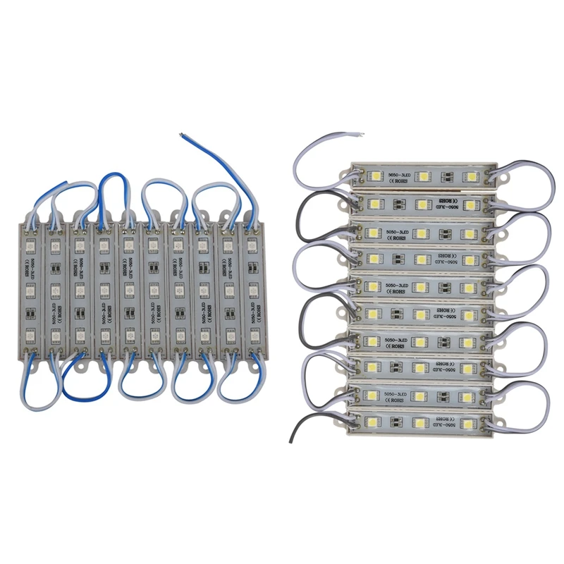 Новинка 2 ряда 10 шт. 5050 SMD 3 светодиодный модуль Светодиодная лента