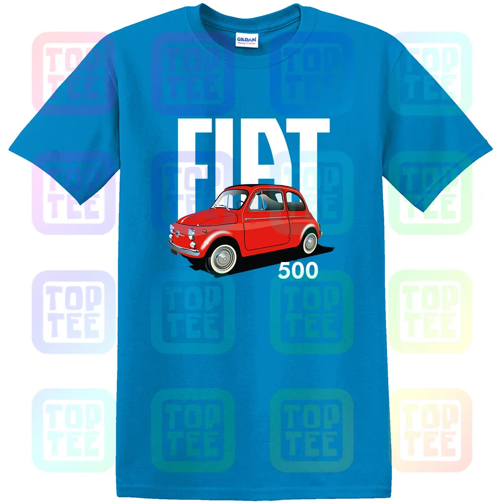 Классический итальянский Fiat 500 Футболка Винтаж ретро автомобиль дизайн Прохладный унисекс