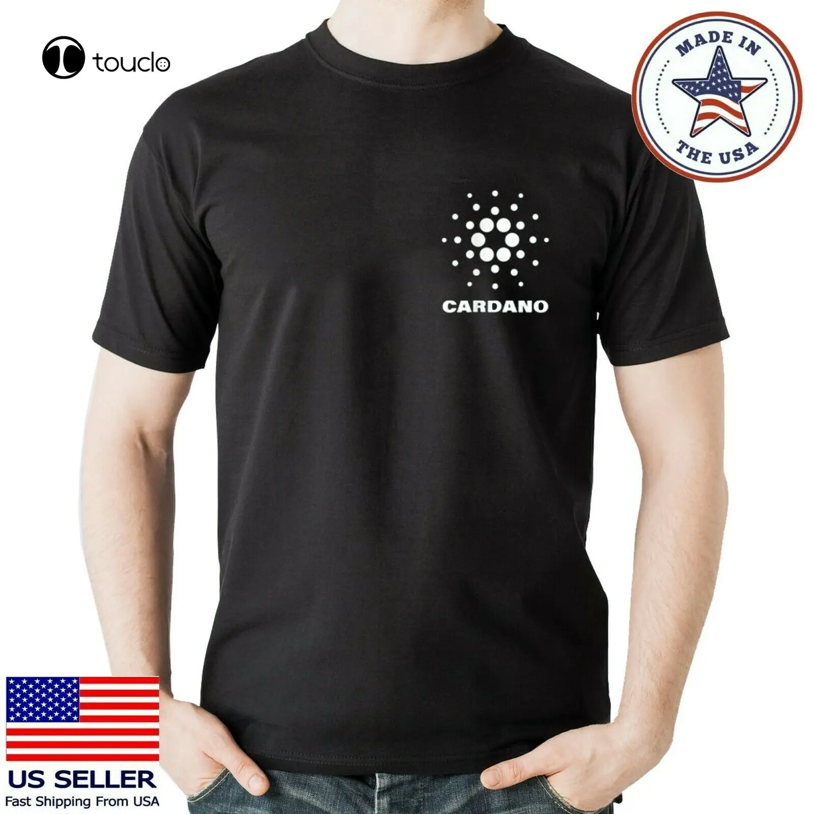 

Черная хлопковая Футболка с логотипом на сердце, Минималистичная криптовалюта, унисекс