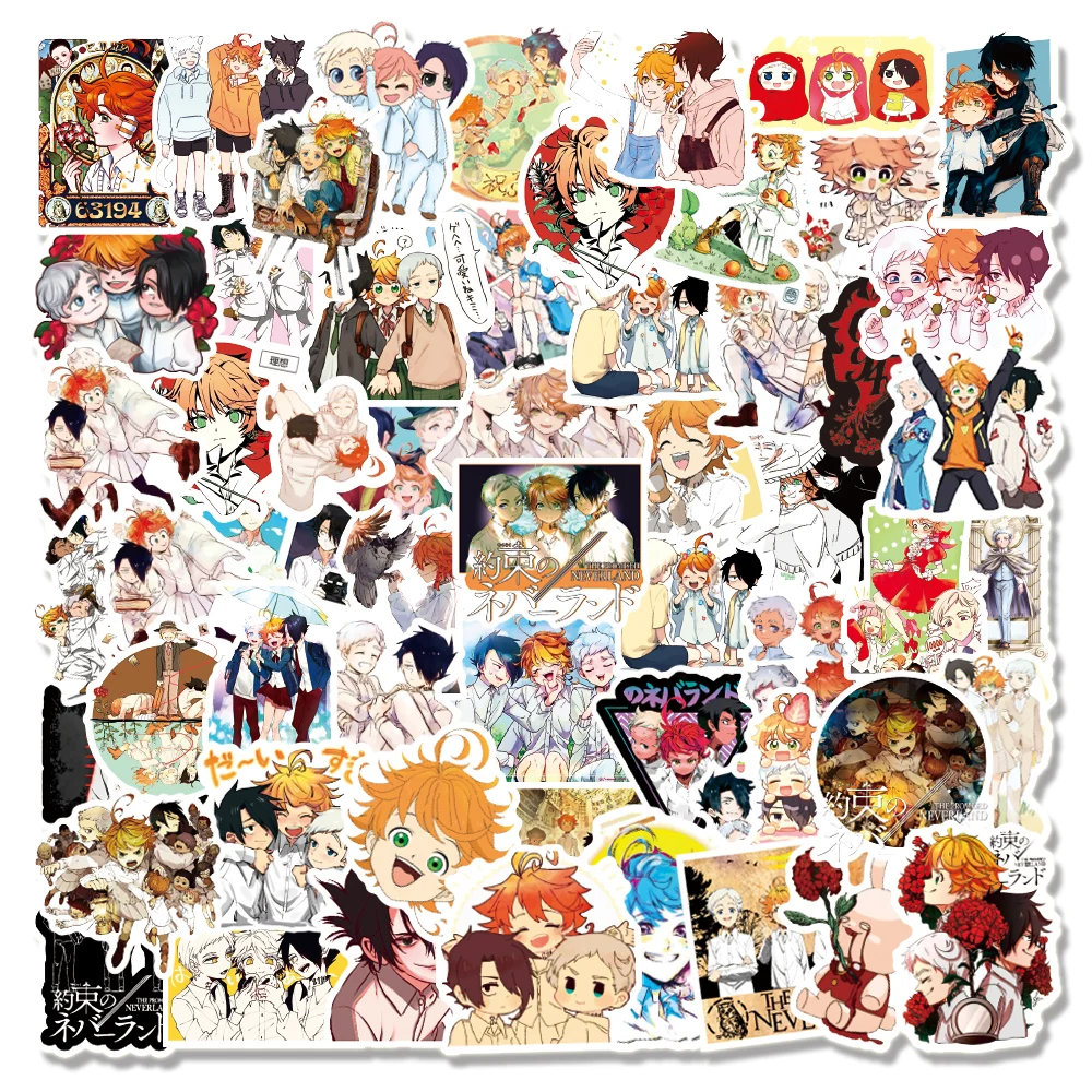 

10/30/50PCS Anime The Promised Neverland Graffiti Stickers For Laptop Notebook Skateboard Computer Luggage Decal Sticker Toy