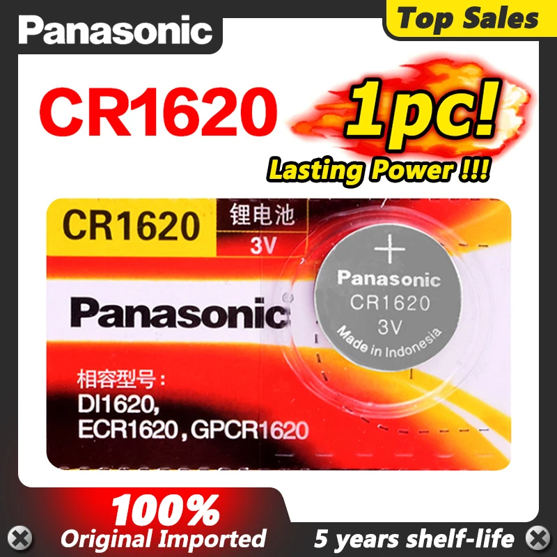 Аккумулятор Panasonic cr1620 1 шт. cr 1620 3 в с кнопками ECR1620 DL1620 5009LC KCR1620 BR1620 LM1620 для часов