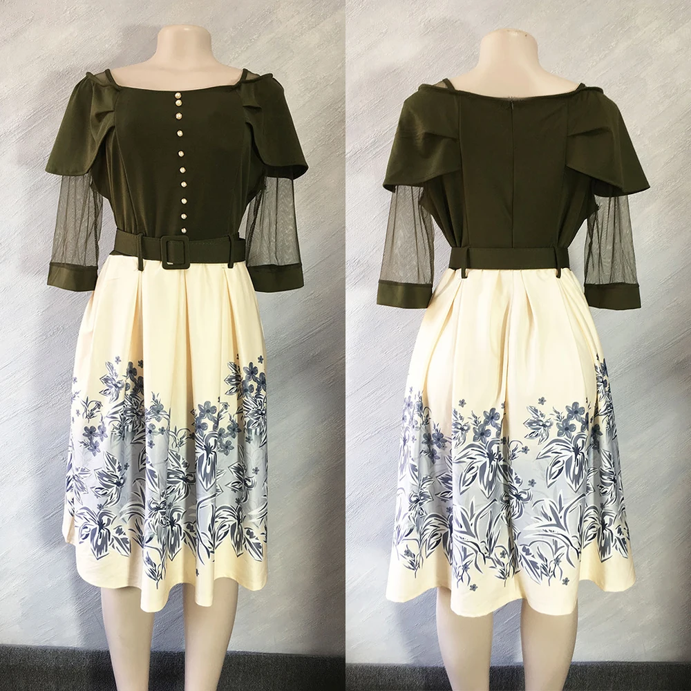 

2020 New african print dresses for women dashiki ankara plus size dresses Uk20 robe african femme clothes bazin print skirts