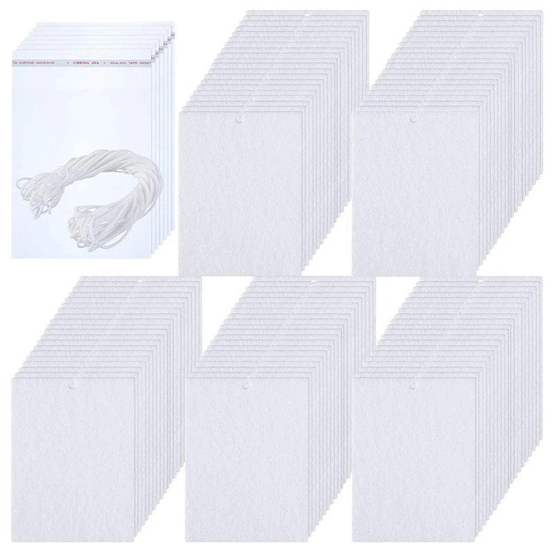 

100 PCS Sublimation Car Air Freshener Sheets Car Scented Hanging Sheets Felt DIY Rectangle Fragrant Sheets