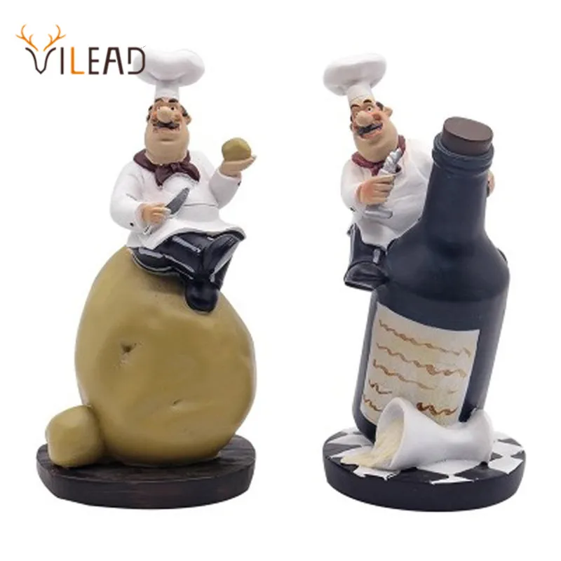 VILEAD 18 см 4 шт./компл. фигурки шеф-повара из смолы Европейский стиль ремесла