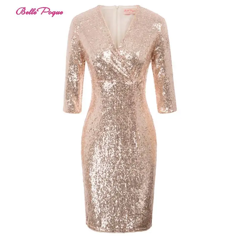 Belle Poque пикантные женские Модные сверкающими пайетками обтягивающее облегающее