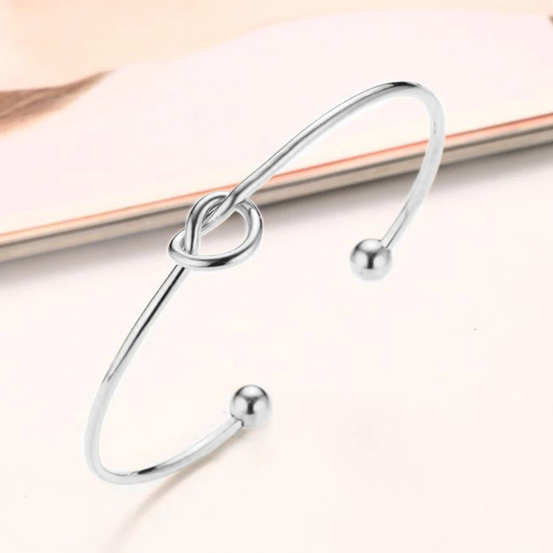 Серебряный Женский Браслет-манжета из нержавеющей стали | Украшения и аксессуары