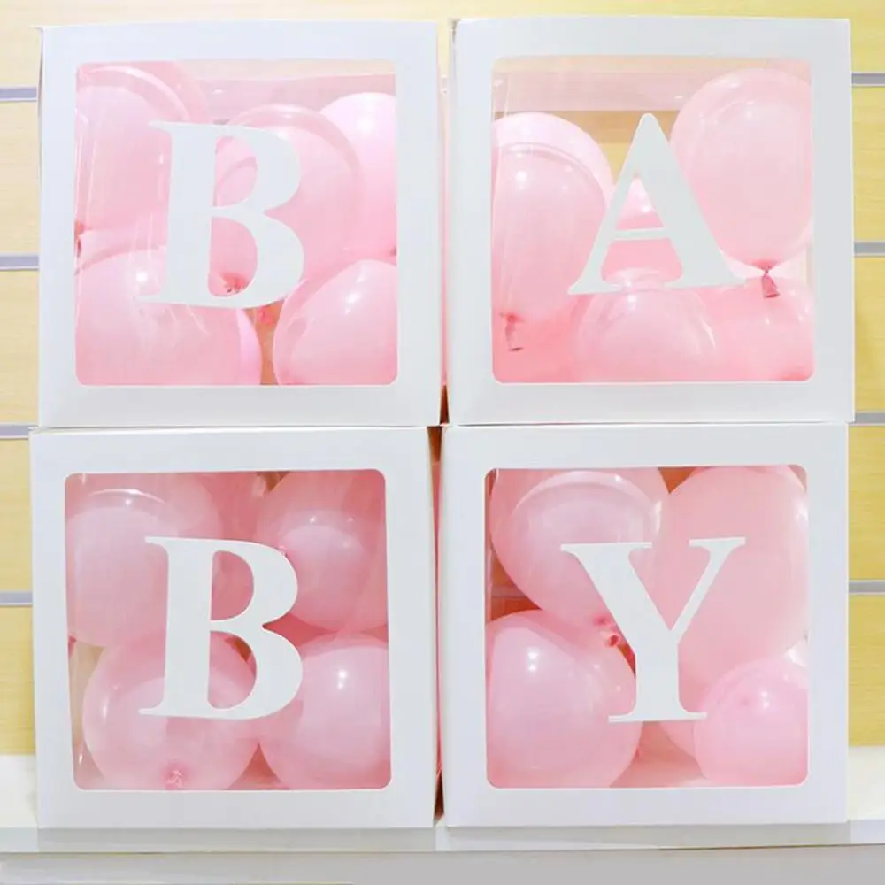 Baby Box Taoup детская прозрачная коробка для хранения воздушных шаров с днем рождения принадлежности для детского душа сувениры бумажная картонная коробка подарочная упаковка - Цвет: Baby Box