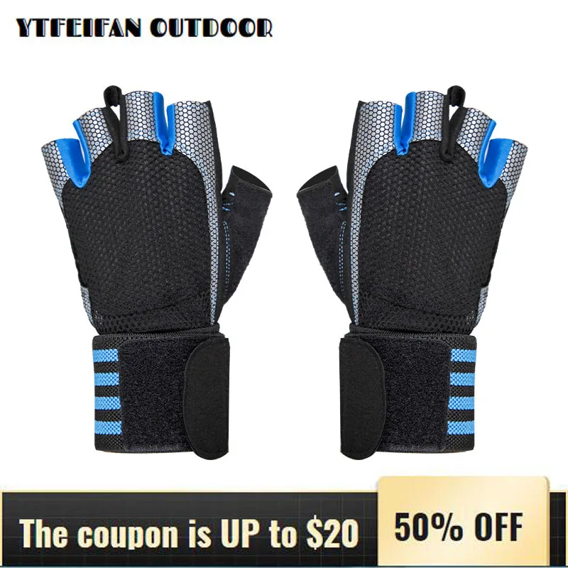 

Cycling Gloves Half-finger Gym Gloves for Men and Women Strap Wristband Silicone Anti-wear Running Sports Fitness Essential