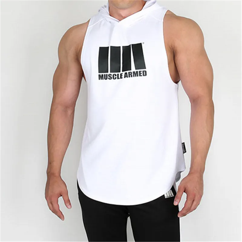 2019 Бодибилдинг без рукавов толстовка тренировочная майка Фитнес Топ для мужчин s