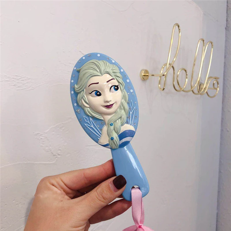Disney Frozen Princess Comb Kids Gentle Anti-static for Girl 3D Princess Frozen Hair Brushes Mermaid Ariel Handle Hair Comb - Цвет: 6