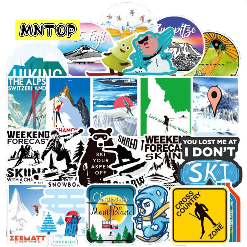 10/30/70pcs/lot Outdoor Sports Skiing Stickers For Phone Refrigerator Motorcycle Suitcase Skateboard Tablet Guitar Stickers