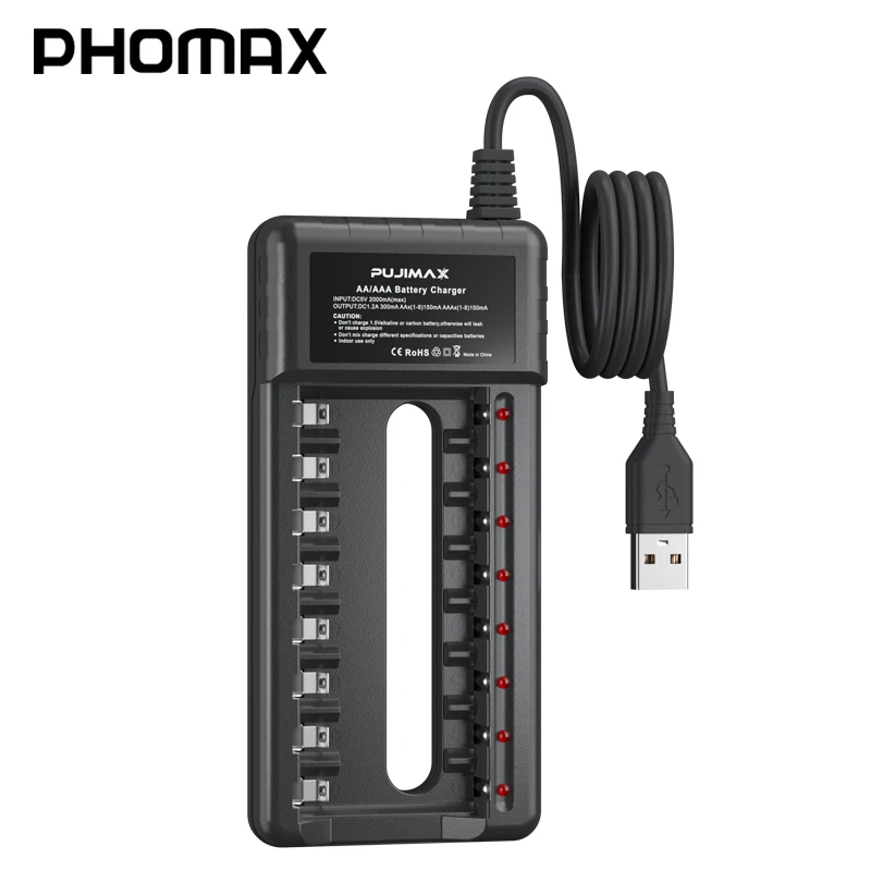 Зарядное устройство PHOMAX для батарей АА/ААА интеллектуальное зарядное с 8