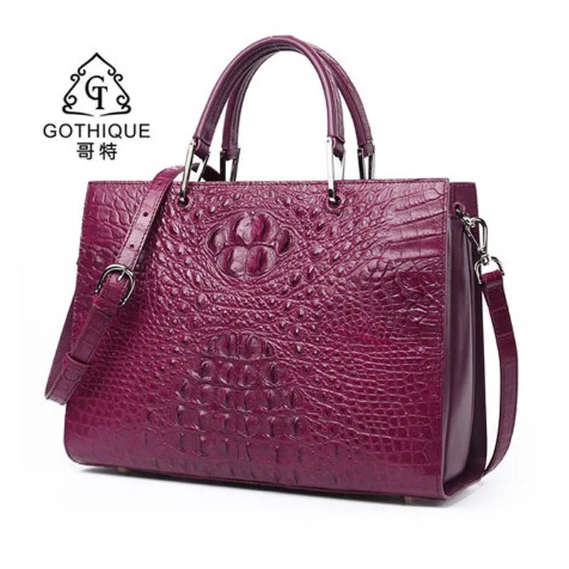 

gete new import crocodile Female bag Genuine leather handbag Big bag The crocodile leather bag Female fashion bag women bag