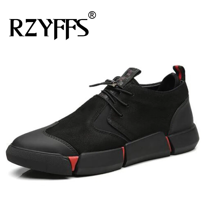 New Leather Men Shoes Breathable Casual All black flats sneaker shoes HD-65 |