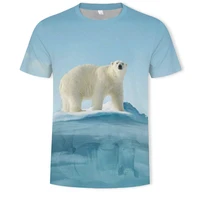 russian polar bear men t shirt 3d print harajuku style animal t shirt menwomen casual streetwear tops