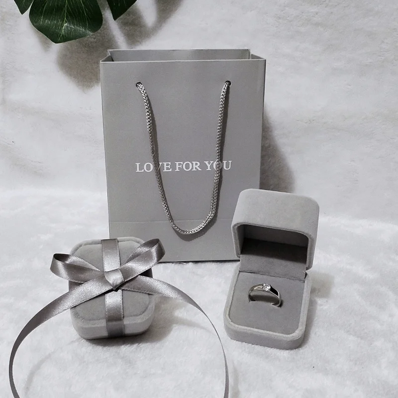 

High-End Ins Style Flannel Necklace Bracelet Couple Rings Proposal Ceremony Jewelry Gift Small Creative Packaging Empty Box