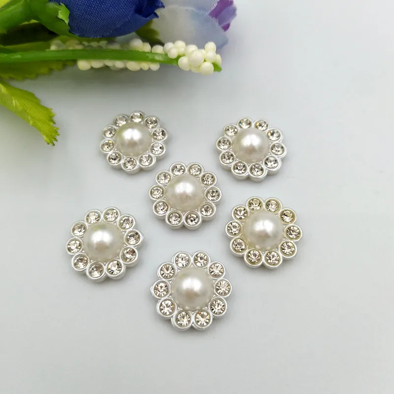 Цветок из серебристой смолы для рукоделия с плоским основанием кабошон