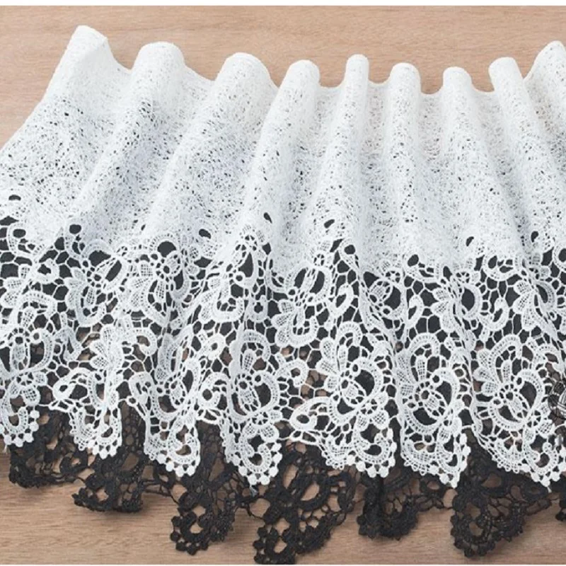 

Hot selling Silk garment hem DIY water soluble fabrics Hollow out cloth Lace accessories white Black lace M3001