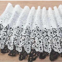 hot selling silk garment hem diy water soluble fabrics hollow out cloth lace accessories white black lace m3001