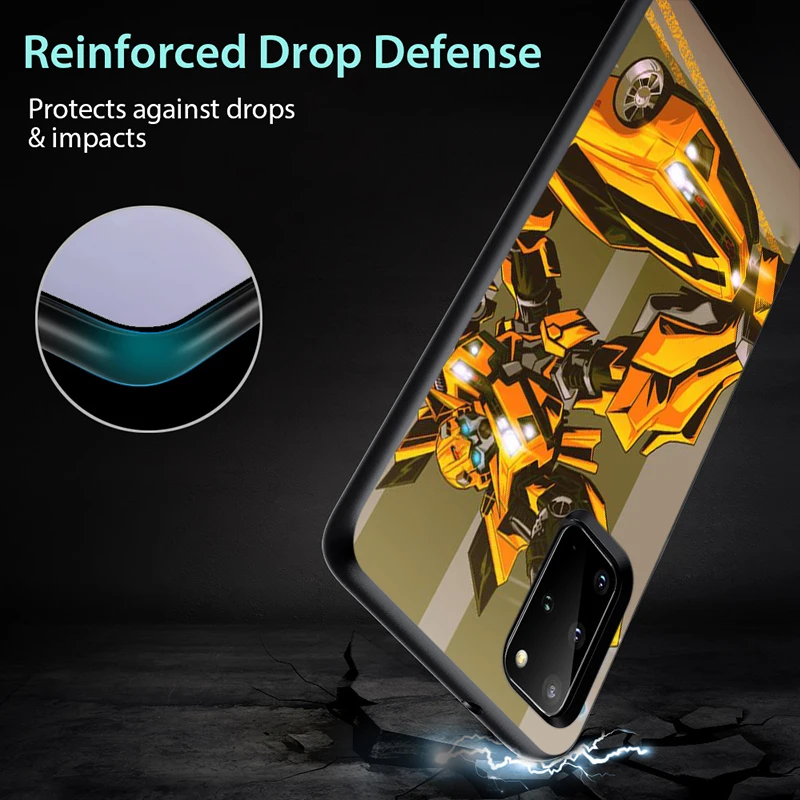 

Hot Bumblebee Sports car for Samsung Galaxy S21 S20 FE Ultra S10 S10e S9 S8 S7 S6 Plus Lite Edge Black Phone Case