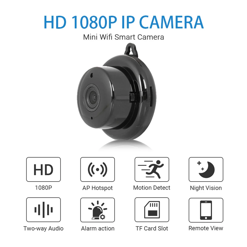 

V380 Wifi IP Camera 1080p Mini Camera Wifi Wireless CCTV Infrared Night Vision, Alarm Motion Detection Home Security Camcorders