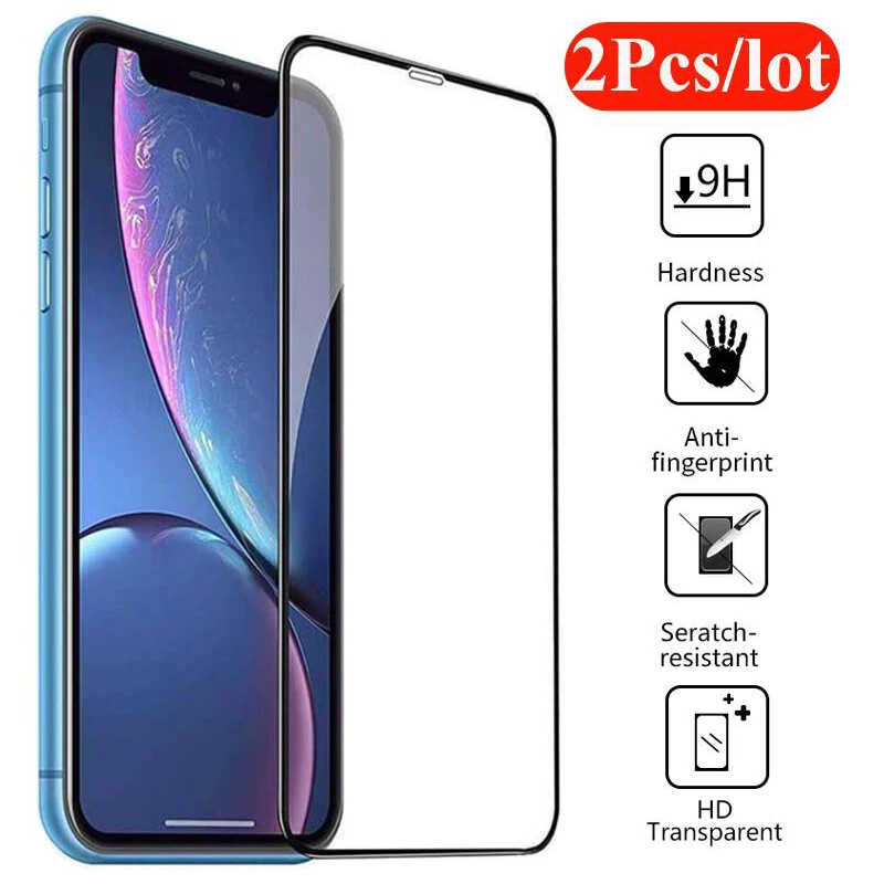 

2 шт. закаленное стекло для iPhone X XR XS Max 11pro MAX полное покрытие защитное стекло для iPhone 13 12 Pro Max mini защита экрана