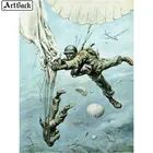 Картина с парашютом и солдатами, 100 х130 см