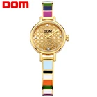 DOM женские часы роскошного бренда кварцевые наручные часы модные повседневные золотые водонепроницаемые часы из нержавеющей стали женские часы