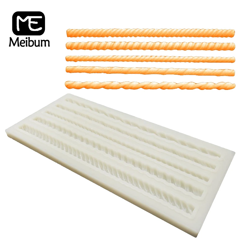 Meibum Cake Edge Decorating Tool Party Silicone Fondant Mold Braided Rope Sugarcraft Mould Kitchenware Pastry Baking Tray |