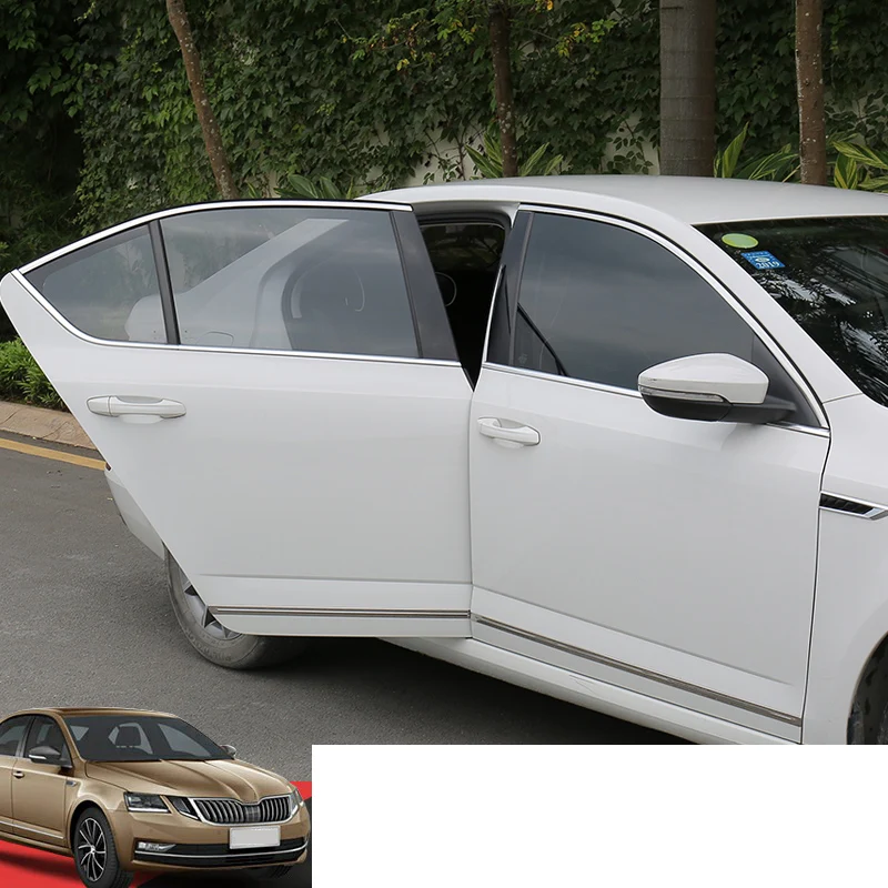 Lsrtw2017 накладки из нержавеющей стали для окон автомобиля для Skoda Octavia a7 аксессуары для интерьера
