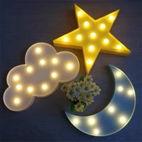 led 3d night light kids gift toy for baby children bedroom tolilet lamp decoration indoor lighting lovely cloud star moon