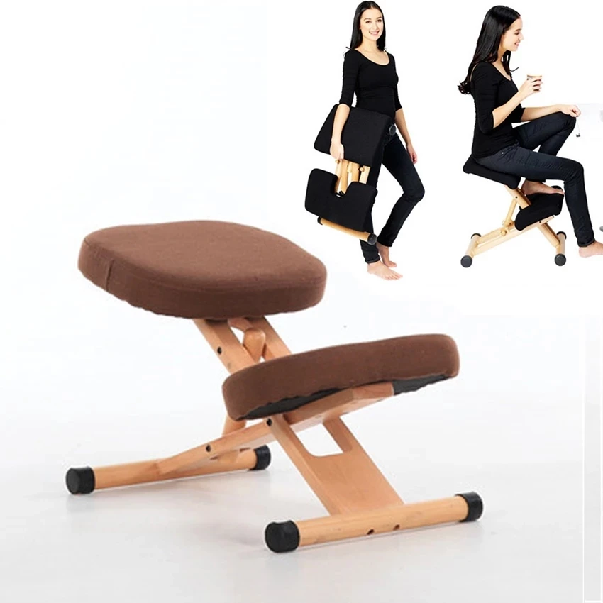 

Taburete ergonomico para silla de madera, soporte de mobiliario de postura para ordenador de oficina, equilibrio para el dolor