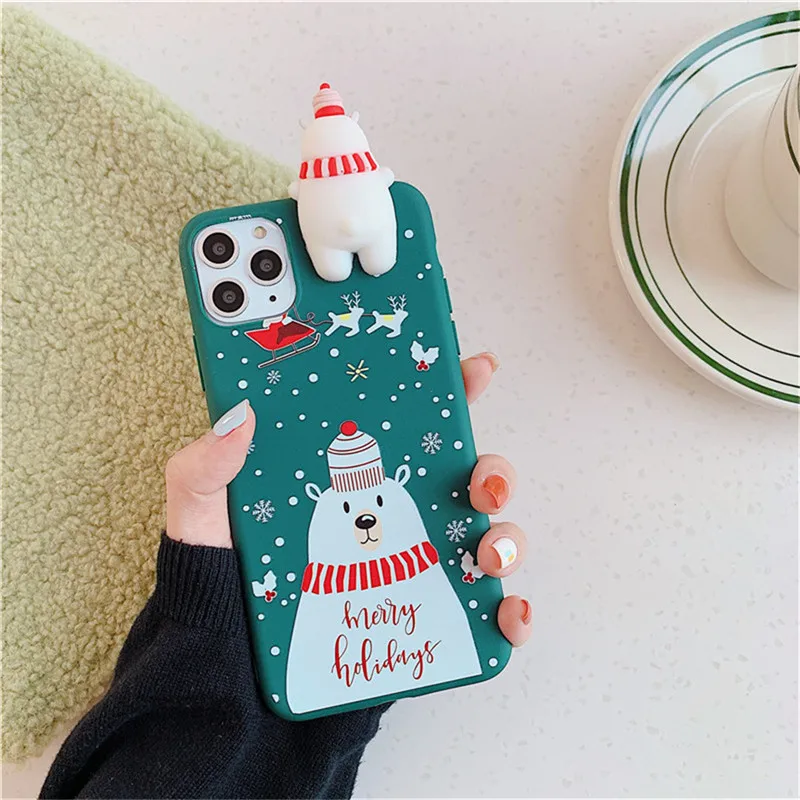 Lovebay чехол с мультяшным снеговиком медведем для iphone XR 11 Pro XS Max X мягкий силиконовый