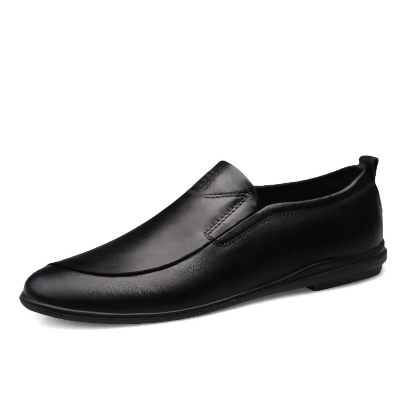 

Sandalias Fashion Pointed Toe Dress Shoes Men Loafers Genuine Leather Men Formal Dress Zapatillas De Hombre Wedding Shoes *