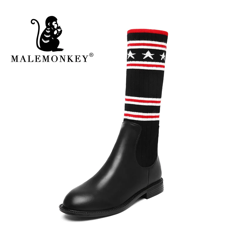 Зимние Модные пикантные Сапоги выше колена до середины икры Классические