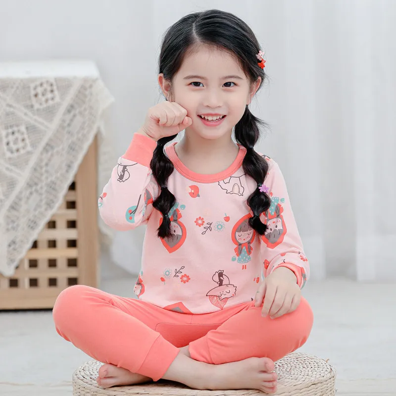 

Children's Pajamas Set Winter Long-sleeved Boy Pyjamas Girls Cartoon Home Clothes Kids Sleepwear Clothes Nightwear Pijamas Suit