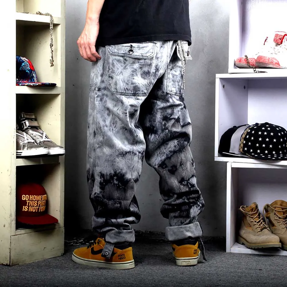 New Fashion Camouflage Jeans Men Casual Denim Pants Straight Loose Baggy Trousers Streetwear Men Clothing Plus Size Jeans