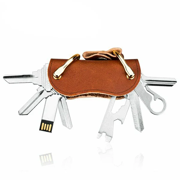 Кожаный многофункциональный кошелек для ключей винтажный новый ручная работа