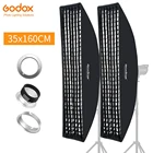 Лента Godox 35x160 см, 14x63 дюйма, софтбокс с решеткой в виде сот для студийной вспышки Bowens Profoto Elinchrom, 2 шт.