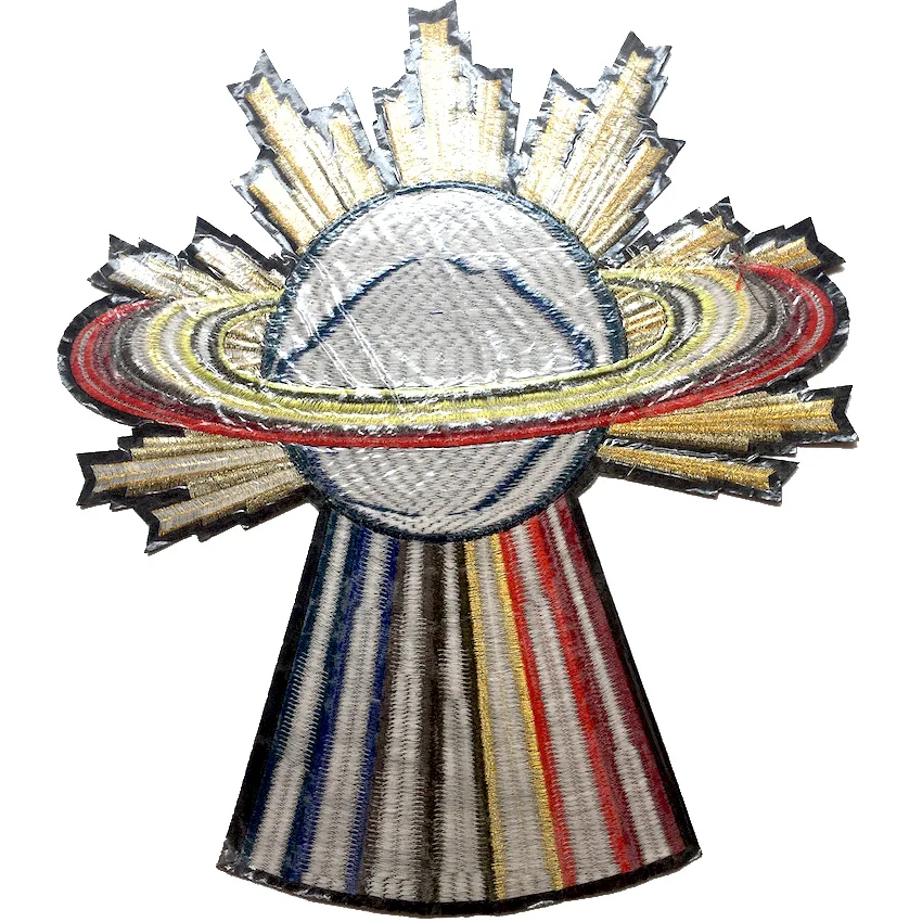 1 шт. большая вышитая аппликация космический корабль патчи для одежды женские