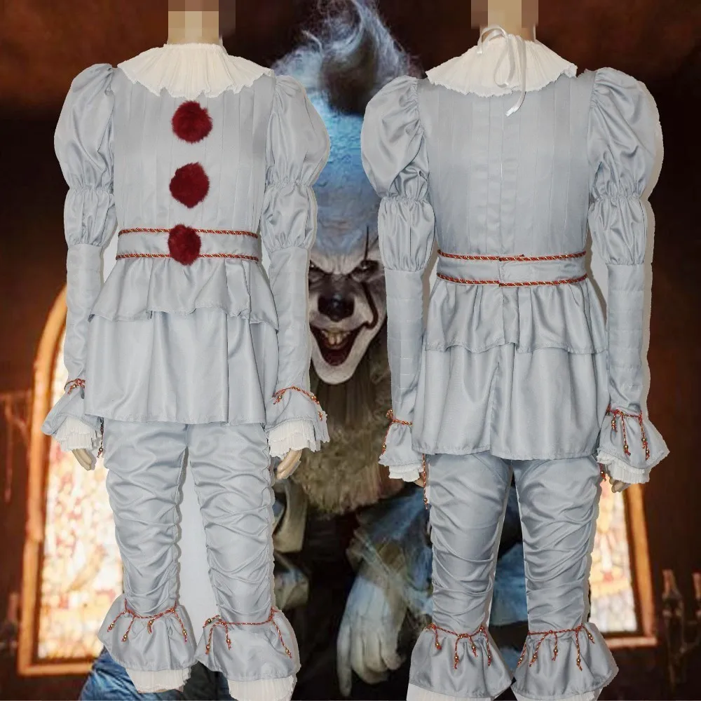 

3pcs Clown Stephen King's It Cosplay Costume Pennywise Costume Adult Men Women Costume Fancy Halloween Outfit Suit Clown Costume