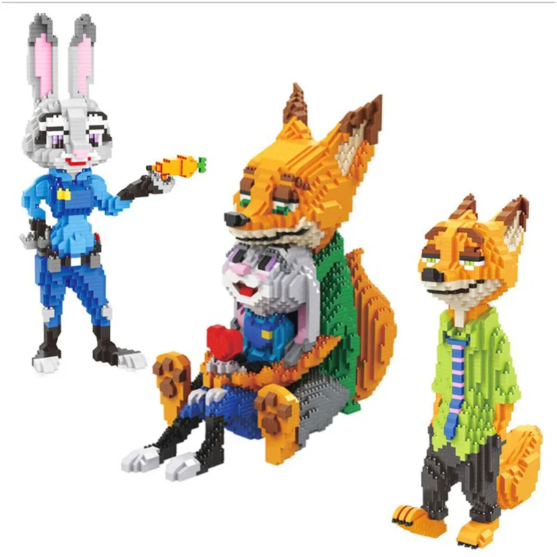 Мини конструктор Zootopia игрушки Джуди Аниме фигурки героев Ник лиса и кролик