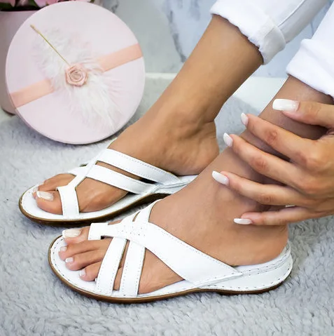 

Gladiator Sandals Women Comfy Slippers 2021 Fahion Roman Wedge Sandals Low Heels Beach Shoes Casual Flip Flops