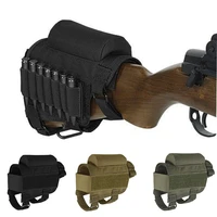 tactical buttstock rifle cheek rest riser pouch gun ammo cartridges bag bandolier 12 gauge holder pad bag hunting accessories