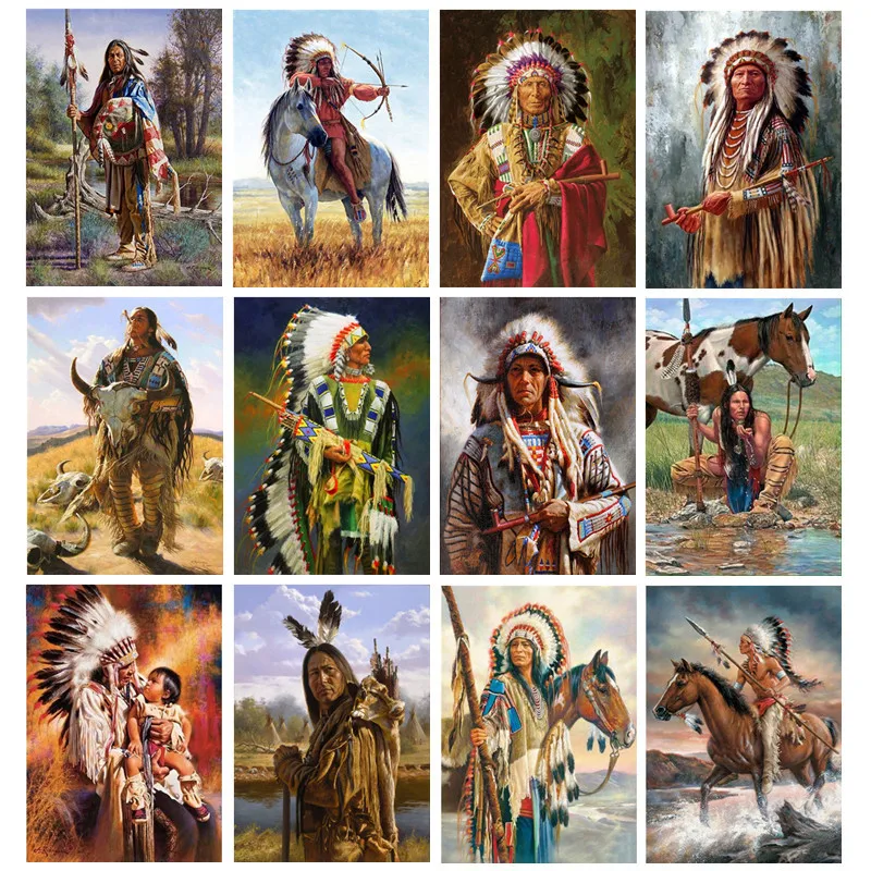 Алмазная живопись оригинальная мозаика в виде индийского старика вышивка