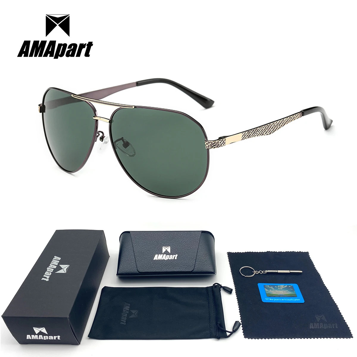

AMApart High Quality Polarized Sunglasses For Men Driving Fishing Sports Outdoors UV400 Protection Anti-Glare