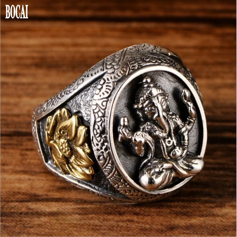 Мужское серебряное кольцо BOCAI из натурального тайского серебра s925 с изображением